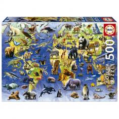 Puzzle de 500 piezas: Especies en peligro de extinción
