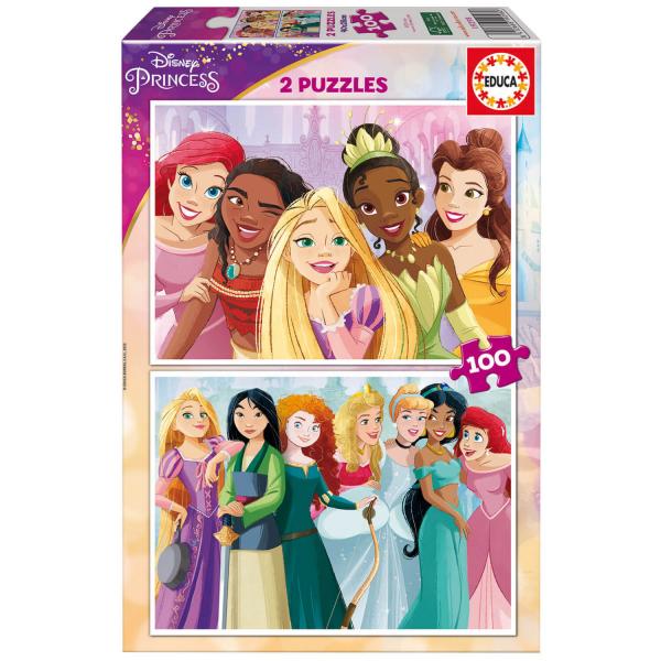 Puzzle 2 x 100 pièces : Princesses Disney - Educa-19298