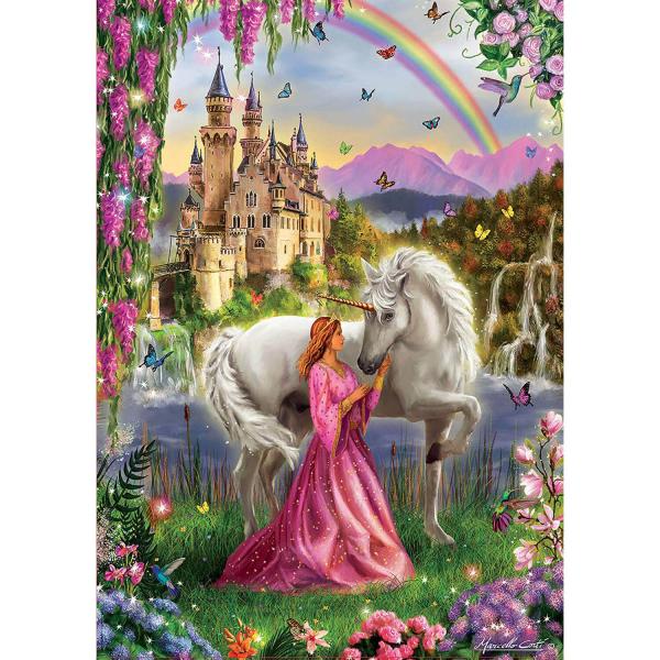 Puzzle de 500 piezas: Hada y Unicornio - Educa-17985