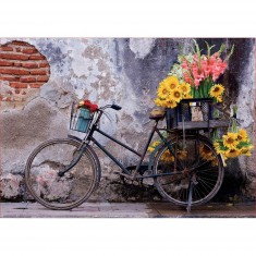 Puzzle 500 pièces : Bicyclette avec des fleurs