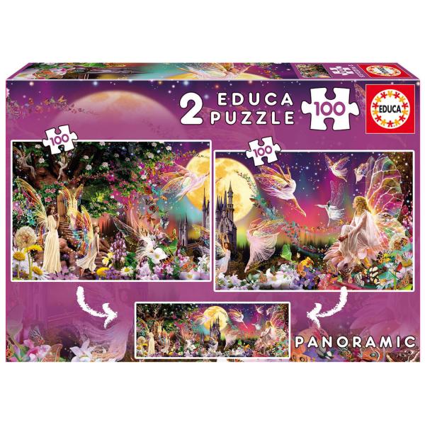 Puzzle 2 x 100 pieces: F - Educa-19291