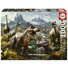 1000-teiliges Puzzle: Wilde Dinosaurier