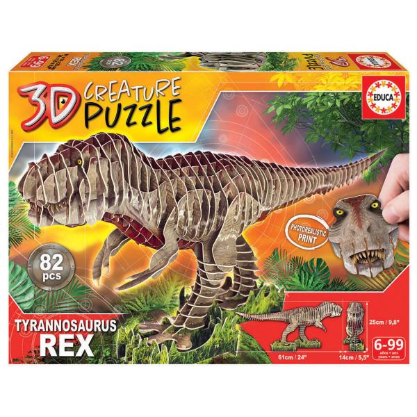 Puzzle 3D de criatura de 82 piezas: T-Rex - Educa-19182