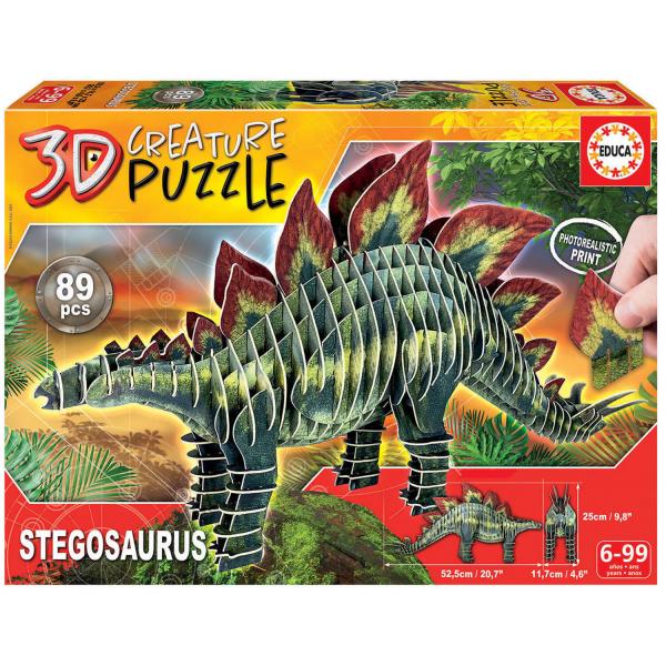 Puzzle 3D de criatura de 82 piezas: Stegosaurus - Educa-19184