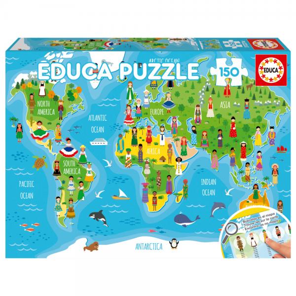 Puzzle 150 pièces XXL : Filles du monde - Jeux et jouets Educa - Avenue ...