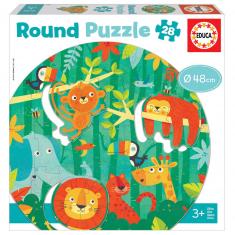 Puzzle Rond 28 pièces : La Jungle
