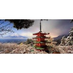 3000 pieces puzzle: Mount Fuji and Chureito Pagoda, Japan