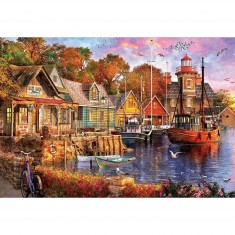 Puzzle 5000 pièces : Coucher de soleil sur le port