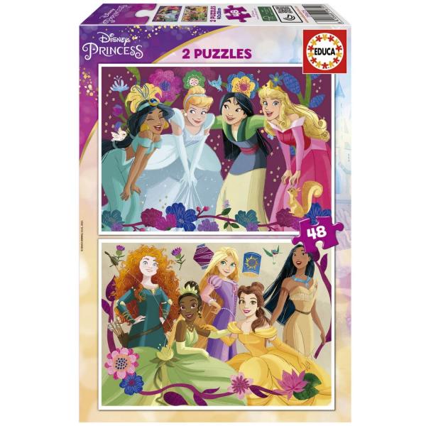 Puzzles 2X48 pieces : Disney Princesses - Educa-19675