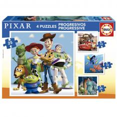 Progressive Puzzles from 12 to 25 pieces: Disney Pixar