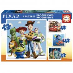 Progressive Puzzles of 12 to 25 pieces: Disney Pixar