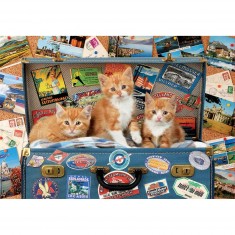 Puzzle de 200 piezas: Pequeños gatos viajeros