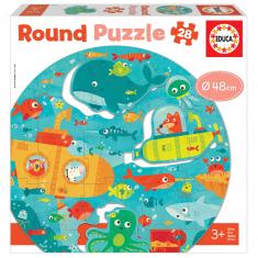 Puzzle Rond 28 pièces : Sous La Mer 