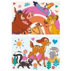 2 x 16-teiliges Puzzle: Disney-Tiere