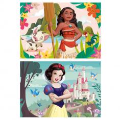 Puzzle de 2 x 50 piezas: Princesa Disney