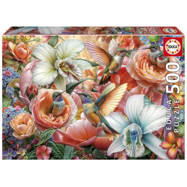 Puzzle 500 pièces : Jardin des colibris - Educa - Rue des Puzzles