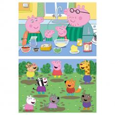 2 x 25-teiliges Puzzle: Peppa Pig