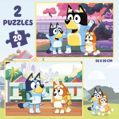 Estuche puzzle 2 x 20 piezas: AZUL