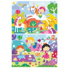 2 x 48 piece puzzle: Unicorn and Fairy