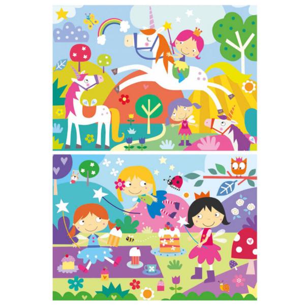 2 x 48 piece puzzle: Unicorn and Fairy - Educa-19993