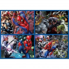 Puzzle of 50 to 150 pieces: 4 puzzles: Spiderman