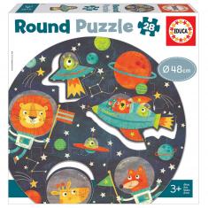 Puzzle Rond 28 pièces : L'Espace 