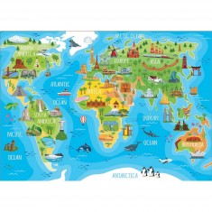 Puzzle de 150 piezas: mapa del mundo de monumentos