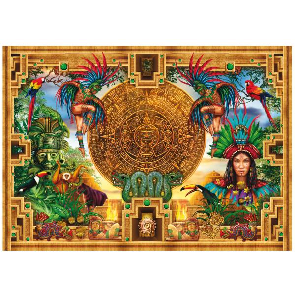 Puzzle 2000 piezas: Ensamblaje Azteca Maya - Educa-19565