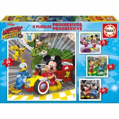 Progressive puzzles of 12, 16, 20 and 25 pieces: Mickey Top Start