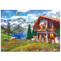 Puzzle 1000 pièces paysage hivernal montagne - Casino