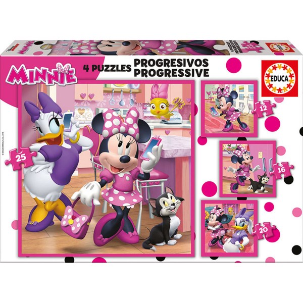 Progressive puzzles 12 to 25 pieces: Minnie and her friends - Educa-17630