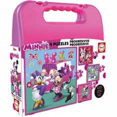 Progressiver Puzzlekoffer: 12 bis 25 Teile: Minnie und ihre Freunde
