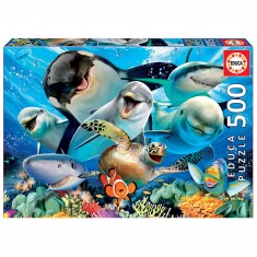 500 piece puzzle: Underwater selfie