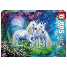 500 piece puzzle: Unicorns in the forest