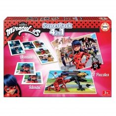 Superpack Miraculous Ladybug :  Memory, puzzles et dominos