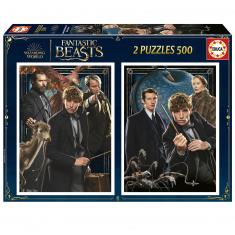 2 x 500 Teile Puzzle: Phantastische Tierwesen
