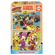 Holzpuzzle 2 x 50 Teile: Mickey und seine Freunde: Ausgangspunkt