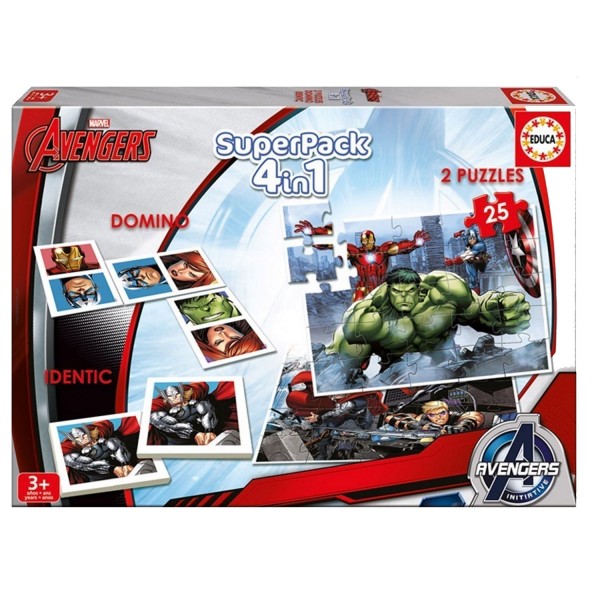 Superpack Avenger : Domino, Identic et puzzles - Educa-16692