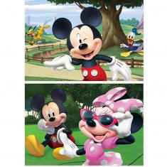 Puzzles 2 x 20 pièces : Mickey et ses amis