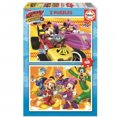 Puzzle 2 x 48 pièces : Mickey et ses amis : Top départ