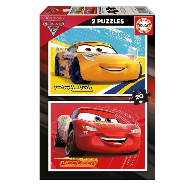 Puzzle 2 x 20 pièces - Cars 3 : Flash McQueen et Cruz Ramirez - Educa-17176