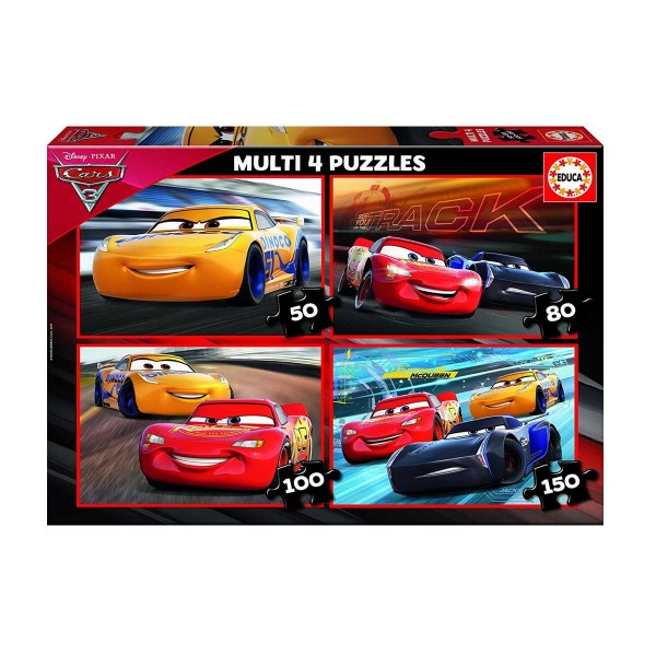 Puzzle 50, 80, 100 et 150 pièces - Cars 3 : Flash McQueen, Cruz Ramirez et Jackson Storm - Educa-17179