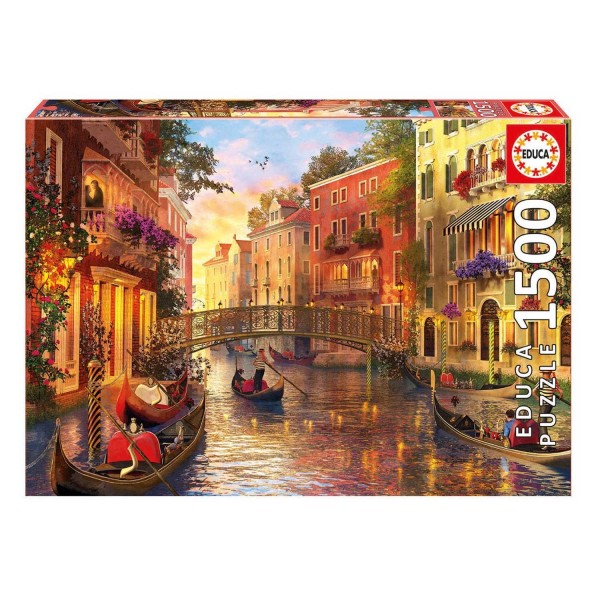 Puzzle 1500 pièces : Coucher de soleil à Venise - Educa-17124