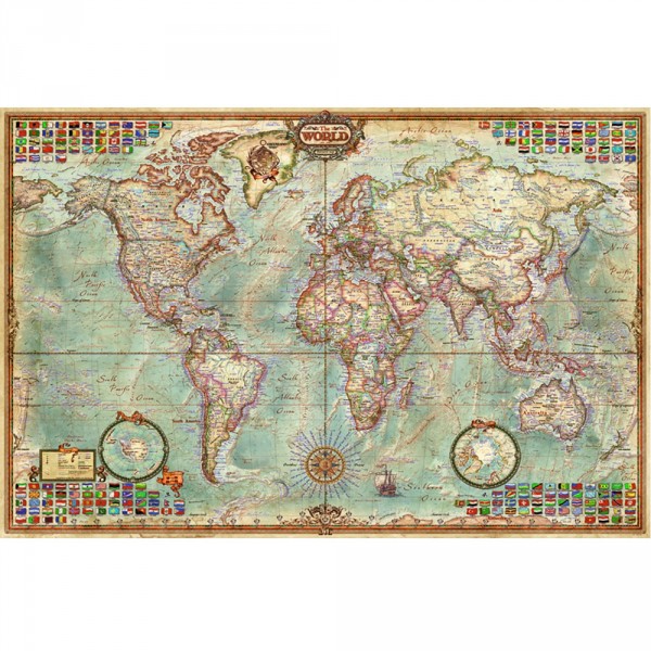 1000 pieces mini puzzle: political map - Educa-16764