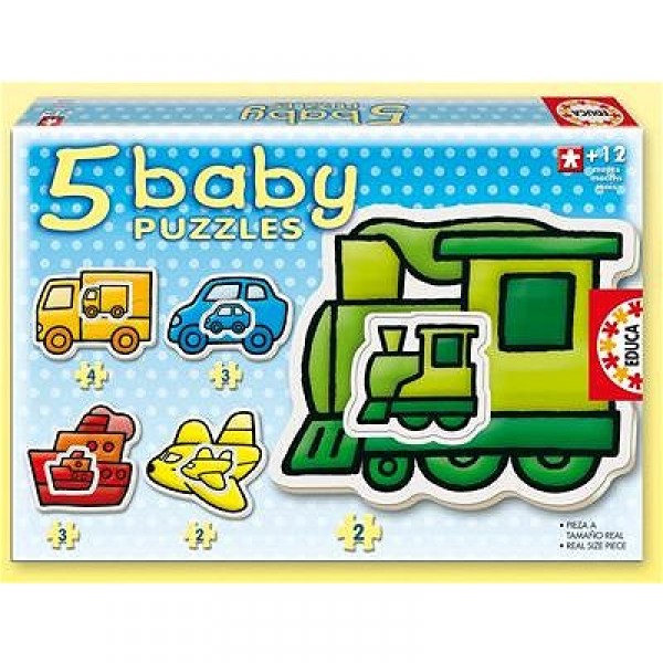 Baby puzzle - 5 puzzles : Les véhicules - Educa-13623