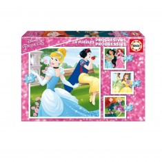Progressive puzzle 12 to 25 pieces: Disney Princesses