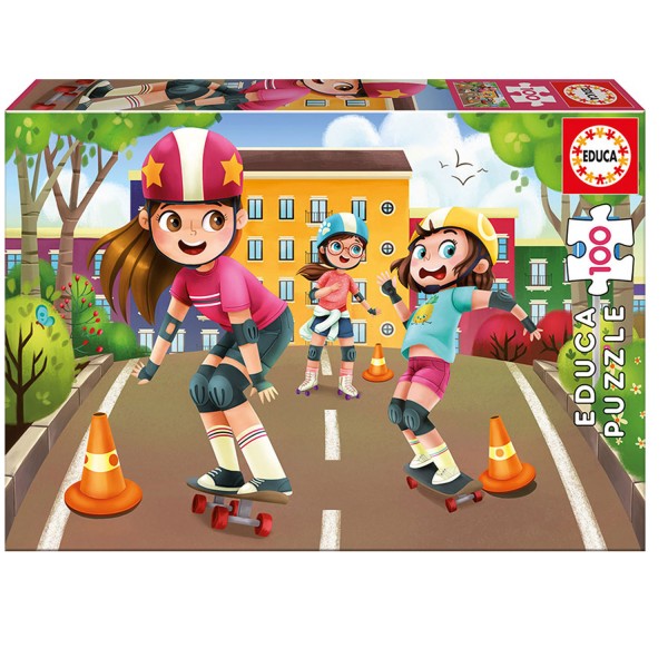 Puzzle 100 pièces : Le skate tout un art ! - Educa-17152