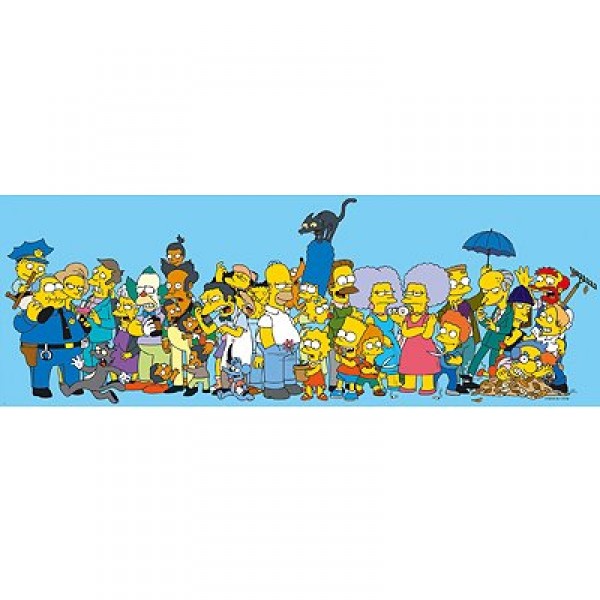 Puzzle 1000 pièces panoramique - Les amis des Simpsons - Educa-14158