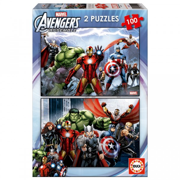Puzzle 2 x 100 pièces : Avengers - Educa - Rue des Puzzles
