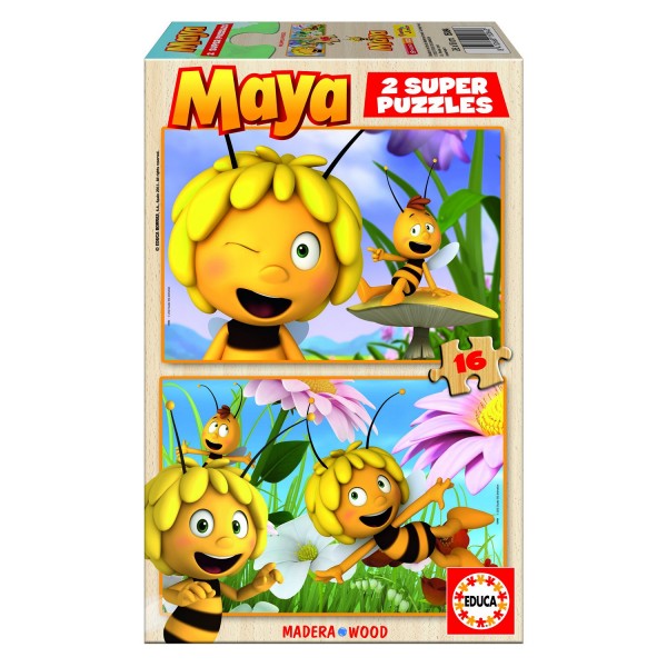Puzzle 2 x 16 pièces - Puzzle en bois : Maya l'abeille - Educa-15084